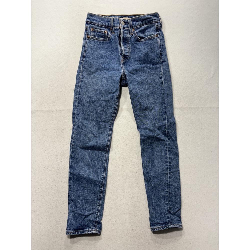 Levi's Wedgie Straight Jeans Womens 24 Blue Med Wash High Rise Denim 24x26
